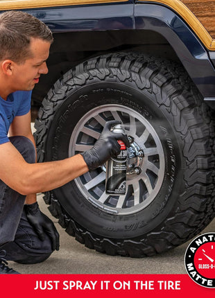 Griot's Garage Black Satin Tire Coating, Provides a Low-Gloss, Satin Finish, Non-Greasy, Long-Lasting, Quick-Drying, Easy-to- Use, No Mess, 10951, 15oz