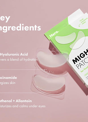 HERO COSMETICS Mighty Patch for Tired Eyes Patches, 6 Count | 3 Pairs, Soothing Hydrogel Patches, Helps Awaken and Visibly De-puff Undereyes