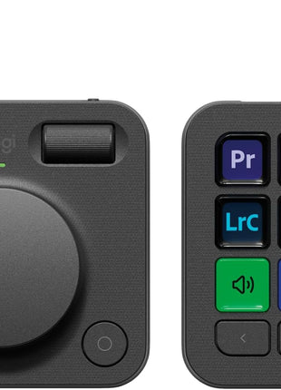 Logitech MX Creative Console, 9 Customizable LCD Keys, Stream Deck Accessories,Connectivity Technology USB-C, Control Dial for Graphic Design, Zoom, Spotify - Graphite, 3-Month Adobe Cloud Membership
