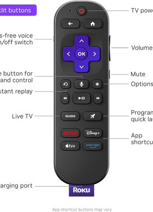 Roku Ultra - Ultimate Streaming Player - 4K Streaming Device for TV with HDR10+, Dolby Vision & Atmos - Bluetooth & Wi-Fi 6 - Rechargeable Voice Remote Pro with Backlit Buttons - Free & Live TV