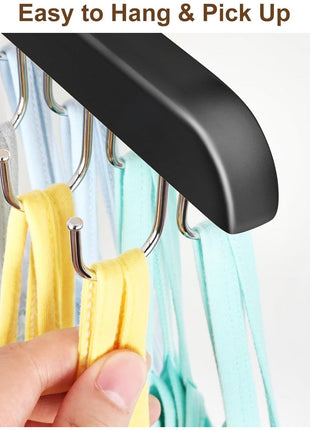 Bra Hanger for Closet, Tank Top Organizer 20 Hooks Capacity Foldable Wood Space Saving Hanger Closet Organizers and Storage for Dorm & Apartment for Tank Top, Hats, Scarf etc.