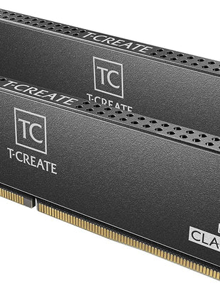 TEAMGROUP T-Create Classic 10L DDR5 32GB Kit (2 x 16GB) 6000MHz (PC5-48000) CL48 Desktop Memory Module Ram, Supports Both Intel & AMD - CTCCD532G6000HC48DC01, Black-UDIMM