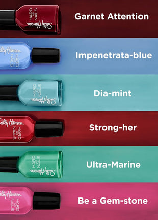Sally Hansen Hard as Nails, Black Heart, Long Lasting, Chip Resistant, Opaque, Shiny Black Nail Polish