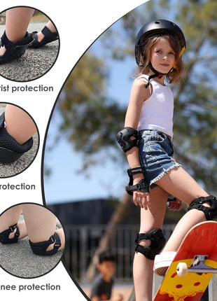 BOSONER Kids/Youth Knee Pad Elbow Pads Guards Protective Gear Set for Roller Skates Cycling BMX Bike Skateboard Inline Skatings Scooter Riding Sports