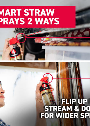 3-IN-ONE Garage Door Lubricant with SMART STRAW SPRAYS 2 WAYS, 11 OZ