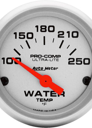 Auto Meter 4337 Ultra-Lite Electric Water Temperature Gauge, Silver