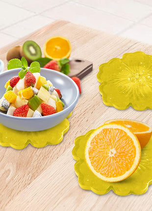 Panamalar Silicone Resin Molds, 1PCS Large Resin Tray Mold and 5PCS Coaster Molds for Resin Casting, Flower Shape Epoxy Resins Casting Molds for DIY, Home Decoration, Table Wine Tray-6 PCS