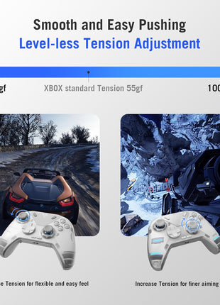 FLYDIGI APEX 4 Wireless PC Controller Forceflex Joystick Forceadapt Trigger 1000Hz Report Rate Full-Color LCD Display 1500mAh Battery Stereo Vibration PC/Switch/Switch2/TV/Android/Laptop