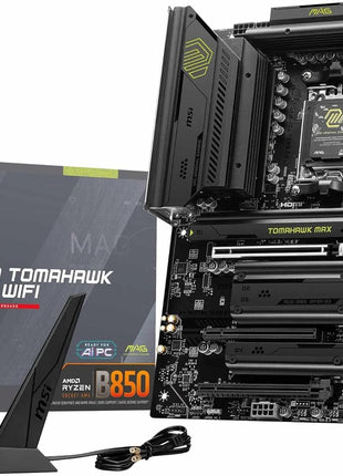 MSI MAG B850 Tomahawk MAX WiFi Motherboard, ATX - Supports AMD Ryzen 9000/8000 / 7000 Processors, AM5-80A SPS VRM, DDR5 Memory Boost 8400+ MT/s (OC), PCIe 5.0 x16, M.2 Gen5, Wi-Fi 7, 5G LAN
