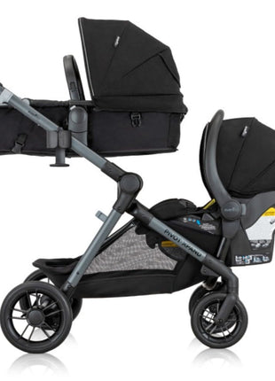 Evenflo Pivot Xpand Modular Travel System with LiteMax Infant Car Seat (Ayrshire Black)