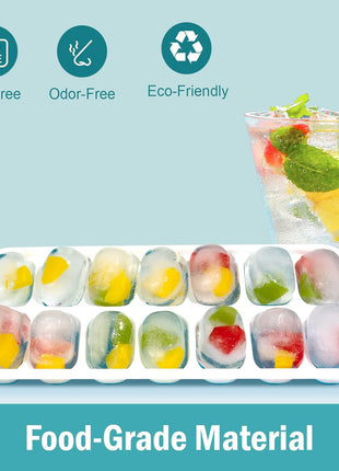 Ice Cube Trays for Freezer   3 Pack 42 Cubes, Easy to Release Silicone Ice Trays with Spill Resistant Lids, Reusable Ice Tray,Stackable and BPA Free, Perfect for Cocktails, Drinks,and Ice Coffee