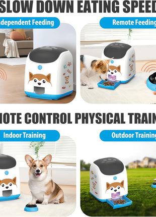 Dog Puzzle Feeder Toy – Remote Control Automatic Treat Dispenser with Light, Interactive IQ Training Slow Feeder, Large Capacity for All Dog Breeds