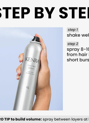 Kenra Professional Volume Spray 25 50% | Super Hold Finishing & Styling Hairspray | Flake-free & Fast-drying | Wind & Humidity Resistance | All Hair Types | 10 oz