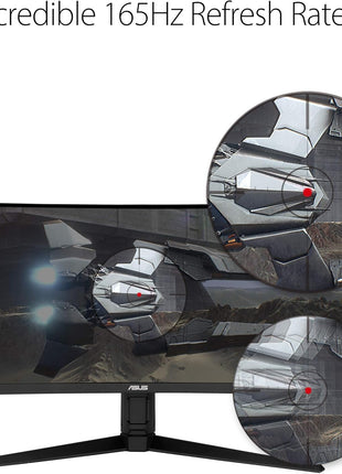 ASUS VG34VQL1B TUF 34 Inch Curved Gaming Monitor - WQHD (3440x1440), 165Hz, 1ms, Extreme Low Motion Blur, FreeSync Premium, Eye Care, Height Adjustable, DisplayHDR 400, DisplayPort, HDMI, USB