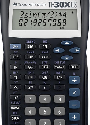 Texas Instruments TI-30XIIS Scientific Calculator, Black with Blue Accents