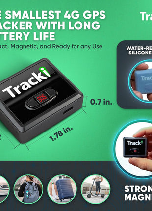 Tracki Mini GPS Tracker, Subscription Required, Cancel Anytime – Universal Compact 4G LTE Tracker for Vehicles