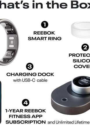 Reebok Smart Ring for Women or Men, Shiny Gold, Size 7 Fitness Ring
