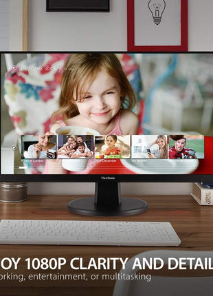 ViewSonic VA2447-MH 24 Inch Full HD 1080p Monitor with 100Hz, FreeSync, Ultra-Thin Bezel, Eye Care, HDMI, VGA Inputs for Home and Office