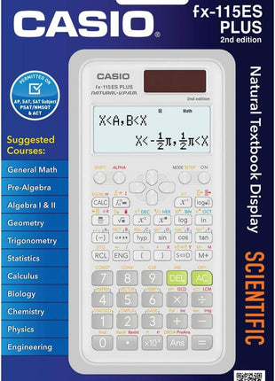 Casio fx-115ES Plus 2nd Edition – Advanced Scientific Calculator | 252+ Functions, Natural Textbook DisplaySM | Ideal for Math, Science, Engineering & Statistics