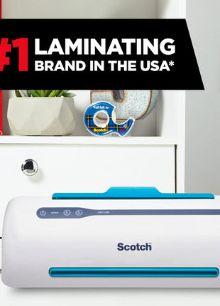 Scotch PRO TL906 Thermal, Laminator Machine, 1 Laminating Device, White/Blue, Laminate Recipe Cards, Photos, Documents, for Home, Office, or School Supplies, 9 in