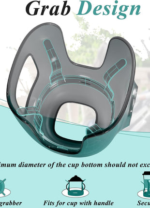 Stroller Cup Holder Fits for UPPAbaby Vista/Vista V2/Vista V3/Cruz/Cruz V2/Minu/Minu V2/Minu Duo, Securely Hold The Cup, Quick Attachment, Folds with Stroller, Drinking On The Go, Black (Grey)