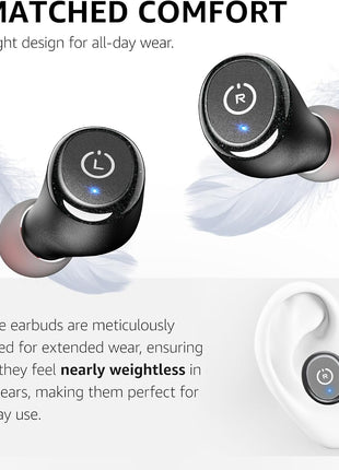 TOZO T10 Wireless Earbuds Bluetooth 5.3 Headphones, App Customize EQ, Ergonomic Design, 55H Playtime, Wireless Charging Case, IPX8 Waterproof Sound in-Ear Headset, New Version