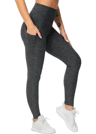 THE GYM PEOPLE Thick High Waist Yoga Pants with Pockets, Tummy Control Workout Running Yoga Leggings for Women (Medium, Black)