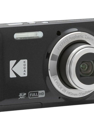 Kodak PIXPRO Friendly Zoom FZ55 Digital Camera (Black) Bundle with 32GB SD Card, Camera Case, and Battery Travel Charger (4 Items)