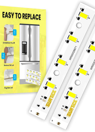 New Upgraded 2 Pack WR55X26671 PS11767930 AP6035586 Led Light Board Compatible for GE Refrigerator Replace 4468532 EAP11767930 LED3344588
