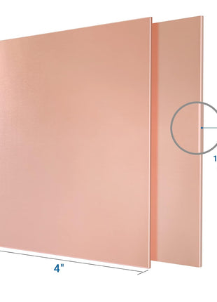 2 Pieces 99.9% Pure Copper Sheet, 4 inch x 4 inch,18 Gauge(1mm) Thickness, Film Attached Copper Plate, Great for Jewelry, Crafts, modelers
