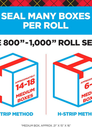 Scotch Heavy Duty Shipping Packing Tape, Clear, Packing Tape for Moving Boxes and Packaging Supplies, 1.88 in. x 22.2 yd., 6 Roll Dispensers, Moving Supplies