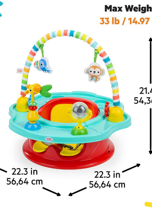 Bright Starts Disney Baby Finding Nemo SuperSeat, Fun Baby Seat for Sitting Up, Playtime, and Meals, Ages 4 Months to 4 Years, Blue
