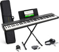 Alesis 88 Key Keyboard Piano with 480 Sounds, Speakers, USB MIDI, Carry Bag, Stand, Headphones, Pedal and Piano Lessons for Beginners