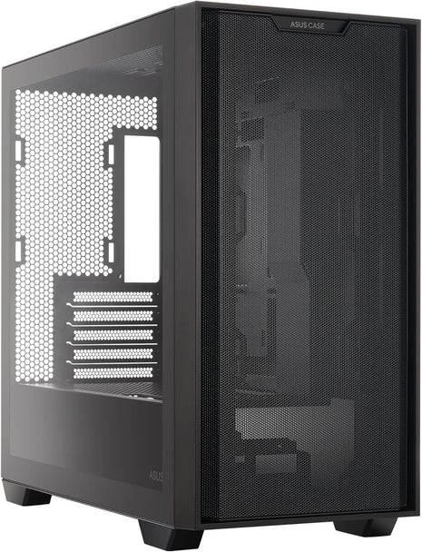 ASUS A21 Black Micro ATX PC Case Supports BTF Hidden Connector Technology, Graphics Cards up to 380mm, 360mm Coolers, & ATX PSUs, Includes Porous Front-Panel mesh and Cable Management Compartment