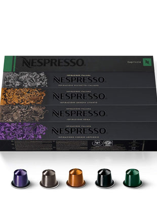 Nespresso Capsules Original Line, Ispirazione Variety Pack, Medium & Dark Roast Espresso Coffee, 50 Count Coffee Pods