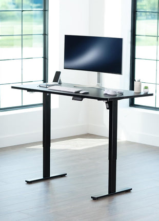 VIVO Electric 60 x 24 in Standing Desk, Memory Height Adjustment, 1B Series, Holds 220 lbs, One-Piece Black Top, Black Frame, DESK-KIT-1B6B
