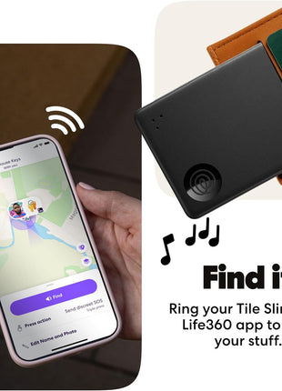 Life360 Tile Starter Pack - Bluetooth Trackers and Item Finders for Keys, Wallets & More. Both iOS and Android Compatible. Phone Finder. 2-Pack (Black Mate/Slim)