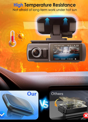 4Pcs Adhesive Sticky Pads for Dash Cam, 3M VHB Square Heat Resistant Double-Sided Sticker Replacement Fit for Windshield Dashcam Mount, 2.83 inch Car Windscreen Window Glass Mounting Tape Glue Strip