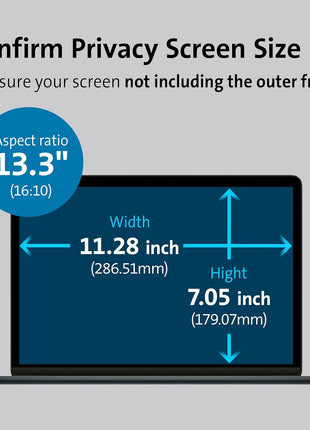 Kensington MagProTM Magnetic Laptop Privacy Screen 13.3 inch, Removable 16:10 Laptop Privacy Filter, Anti-Glare, Blue Ray Reduction, Compatible with HP/Dell/Acer/Asus/Samsung/Lenovo (K55253WW)