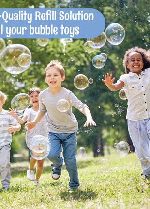 64 oz Iridescent Bubble Solution Refill | Non-Toxic Pre-Mix Bubble Refill Solution No Mixing or Measuring Required | Bubbles for Kids | Bubbles Bulk | Bubble Machine Solution | Giant Bubble Solution