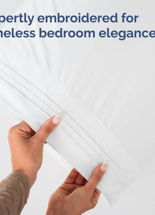 Queen Pillow Cases Set of 2 - Ultra Soft Cozy Pillowcase Covers - White | Hotel Quality, Comfortable Bedding for Women, Men, Kids & Teens, Machine Washable Pillow Protectors, 2 Piece Set, Queen Size
