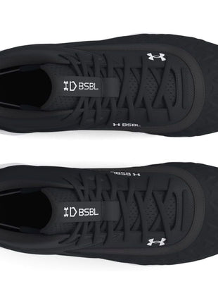 Under Armour Boys' Leadoff Mid RM JR 3.0 Baseball Cleats, (001) Black/Black/White, 1, US