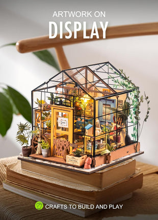 Rolife DIY Miniature Greenhouse Kits for Adults - Cathy's Flower House | Beginner-Friendly Diorama Kits Mayberry Street Tiny House For Adults, Birthday/Christmas Decor Crafts Gifts For Plant Lovers