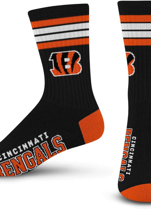 For Bare Feet Men's NFL 4-Stripe Deuce Performance Crew Socks
