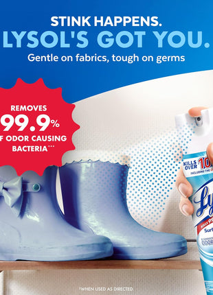Lysol Disinfectant Spray, Household Essential Cleaning Supplies, Multi Purpose Room Spray, Antibacterial Sanitizer Spray, Upholstery Deodorizer, Home and Bathroom, Crisp Linen,19 Fl Oz (Pack of 2)