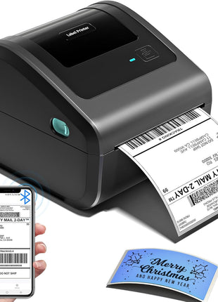 Bluetooth Shipping Label Printer with Built-in Label Bin | D450BT 4x6 Thermal Label Printer for Shipping Packages, Thermal Printers Compatible with Android, iPhone, Windows, macOS, UPS