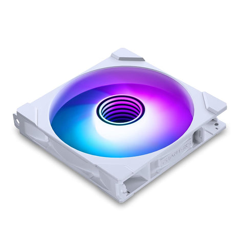Phanteks M25-140 Gen2 Reversed Blade, 140mm ARGB High Performance Cooling Fans, Daisy-Chain Unified Fan Frame, Infinity Mirror hub, Single Cable Connection, White
