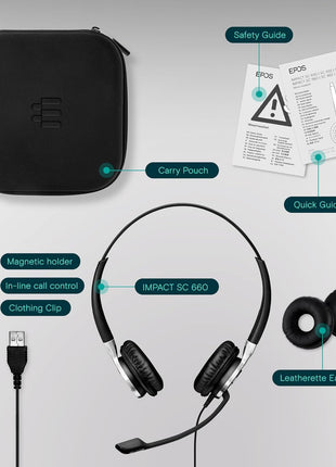 Sennheiser SC 665 USB (507257) - Double-Sided Business Headset | UC Optimized and Skype for Business Certified | For Mobile Phone, Tablet, Softphone, and PC (Black)