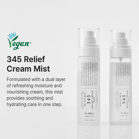 Dr.Althea 345 Relief Cream Mist | Hydrating Facial Mist with Rice Extract | Soothing Care for Sensitive Skin | Vegan Korean Skincare, 3.38 Fl Oz