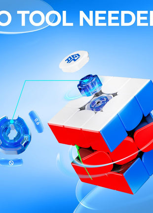 GAN 356 RS, Speed Cube 3x3 Stickerless Puzzle for Kids | Smooth turning, easy control, beginner-friendly performance, hand-eye coordination toys for boys girls adults, non-magnetic